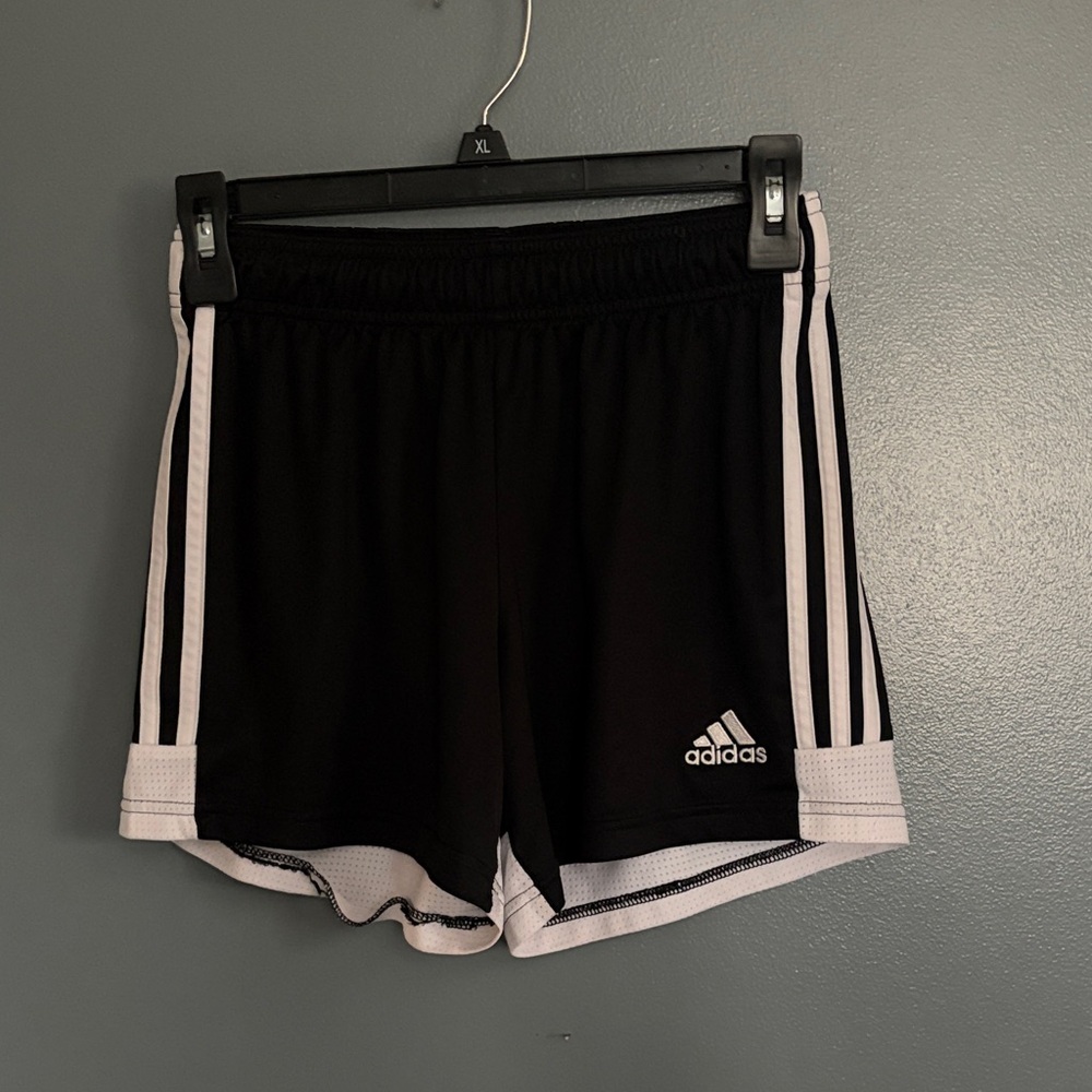 adidas Girls XS Black and white striped shorts